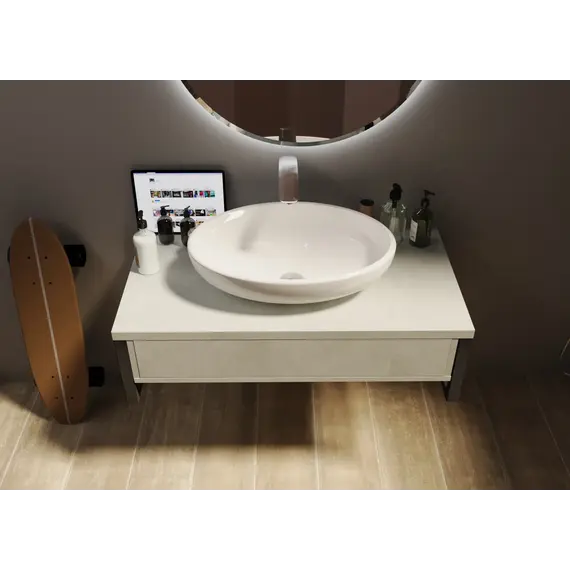 Тумба подвесная 1Marka GRUNGE LOFT бетон светлый