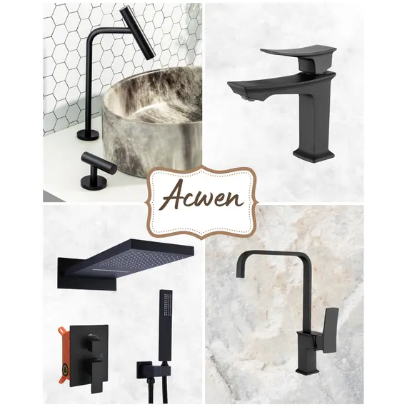 Смеситель для раковины ACWEN BN 063B черный матовый дизайнерский