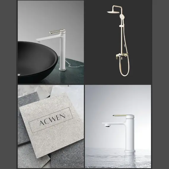 Смеситель для раковины ACWEN JL-11G111MW на столешницу белый