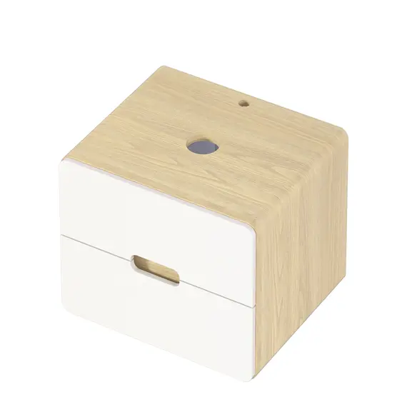 Тумба подвесная 1Marka  Vortex 2я орех лучистый солнечный/супер айс белая