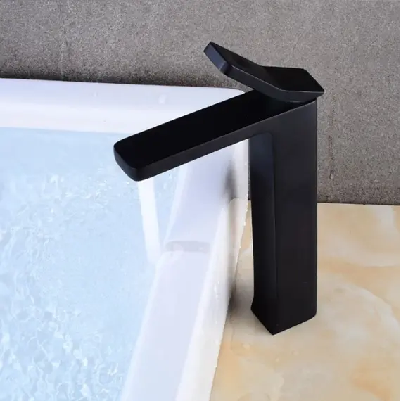 Смеситель для накладной раковины ACWEN 2201В черный матовый