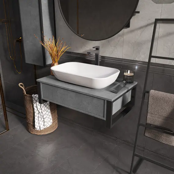 Тумба подвесная 1Marka GRUNGE LOFT  1в.я Бетон лофт