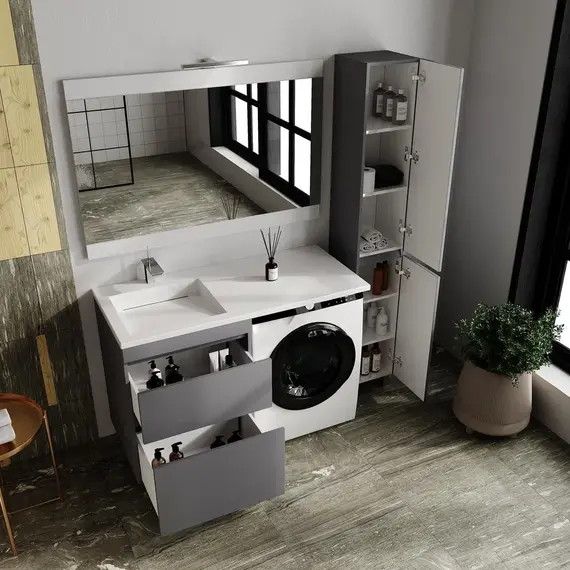 Раковина над стиральной машиной  ESTETUS ЛЕОН 1200*549 правая/левая