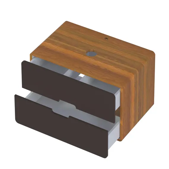 Тумба подвесная 1Marka Vortex  2я орех ноче тортона/монолит найт