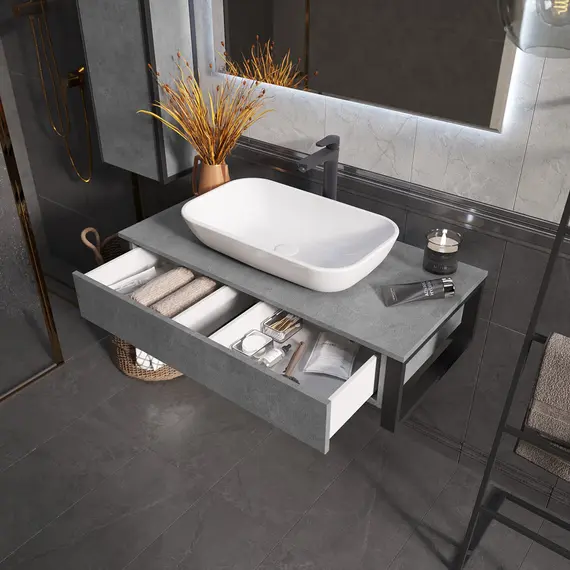 Тумба подвесная 1Marka GRUNGE LOFT  1в.я Бетон лофт