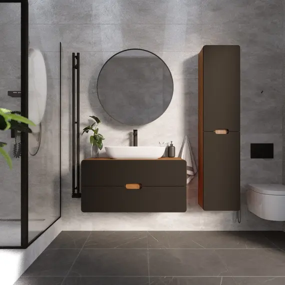 Пенал Vortex 1700х350х300П 2д орех ноче тортона/монолит найт