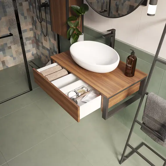 Тумба подвесная 1Marka GRUNGE LOFT  1в.я Орех