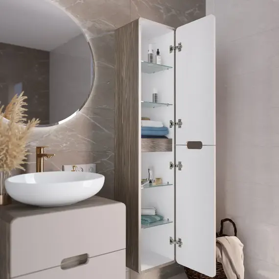 Пенал Vortex 1700х350х300П 2д орех каньон коньяк/латте фактурный