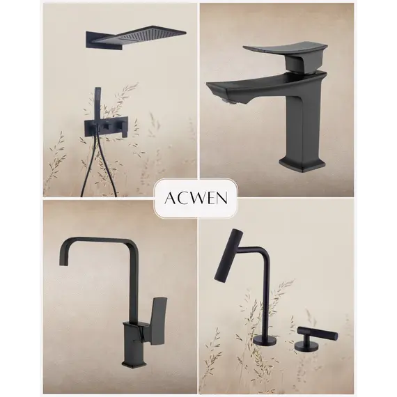 Душевая система ACWEN 2210B встраиваемая, черная матовая