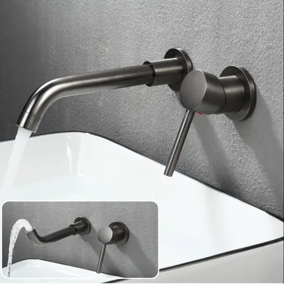 Смеситель для раковины скрытого монтажа ACWEN 6605D графит