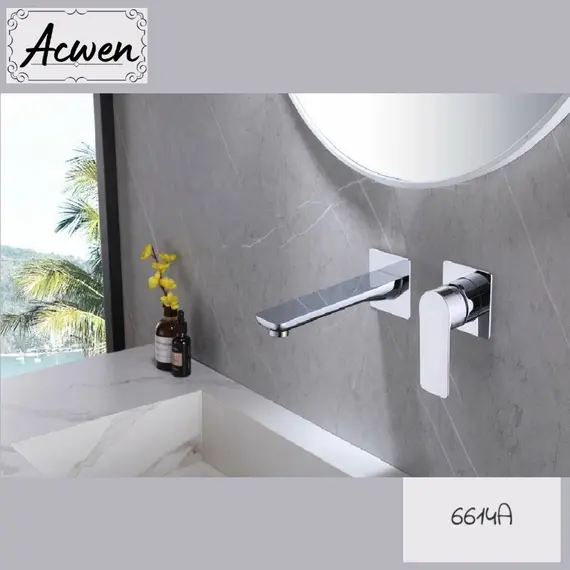Смеситель для раковины скрытого монтажа ACWEN 6614A , хром