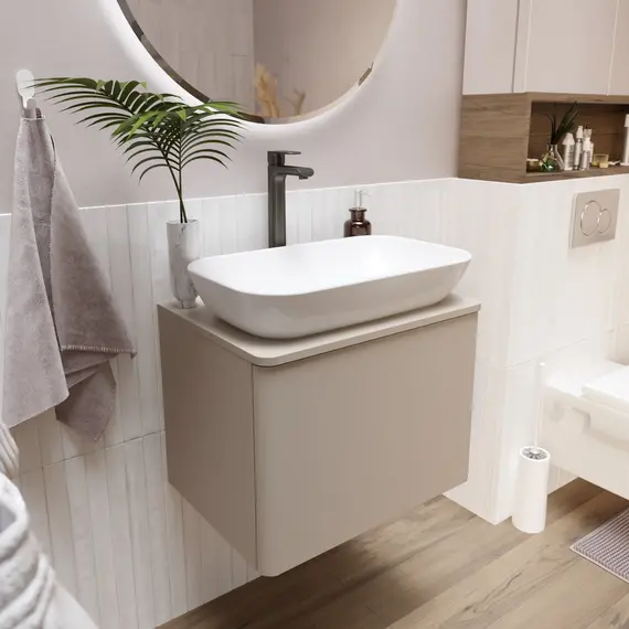 Тумба подвесная 1Marka Wish 60П 1ящик Сappuccino