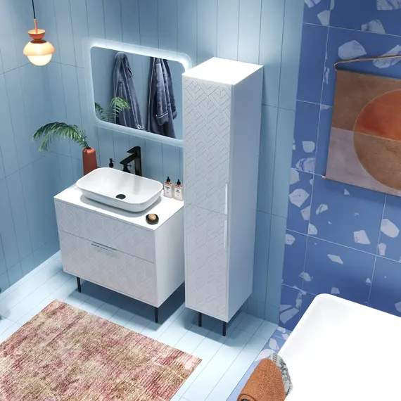 Пенал напольный 1Marka  Forest 35Н 2д White