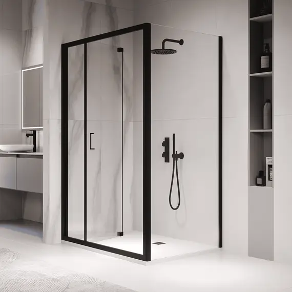 Душевой уголок RGW PA-142B (PA-21B+Z-050-5B) прозрачное/черный