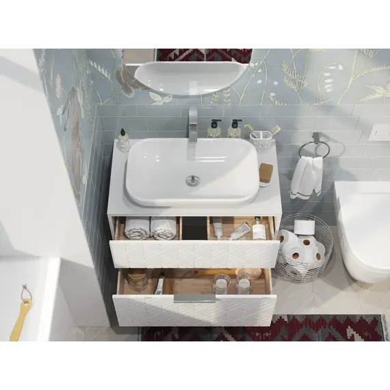 Тумба напольная 1Marka Forest 80Н 2ящика White