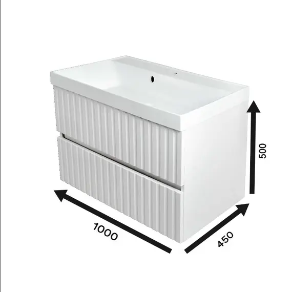 Тумба подвесная ACWEN Элеганс  белый матовый с раковиной