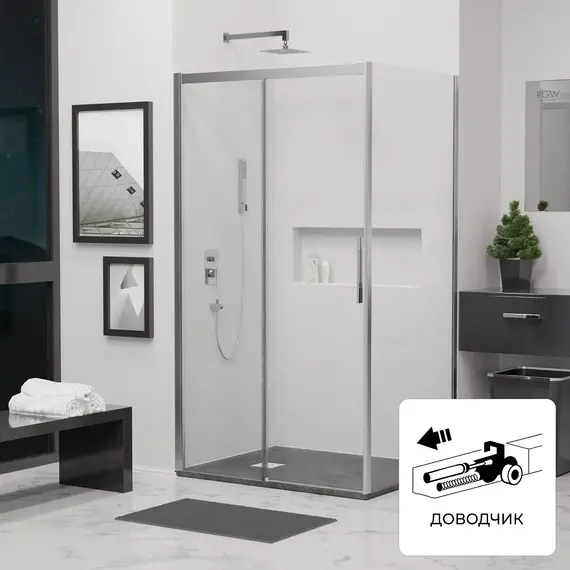 Душевой уголок RGW LE-41 (LE-12 + Z-050-2) прозрачное/хром