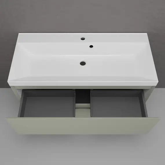 Тумба напольная Style line "Манхэттен 100/80/70/60" ЭМАЛЬ с  раковиной ASTI , 2 ящика ,PLUS ,олива