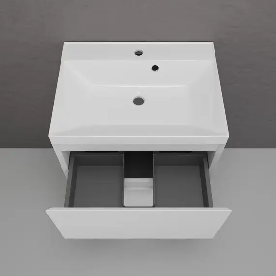 Тумба напольная Style line  "Манхэттен 100/80/70/60" ЭМАЛЬ с раковиной ASTI, 2 ящика, PLUS, белый матовый