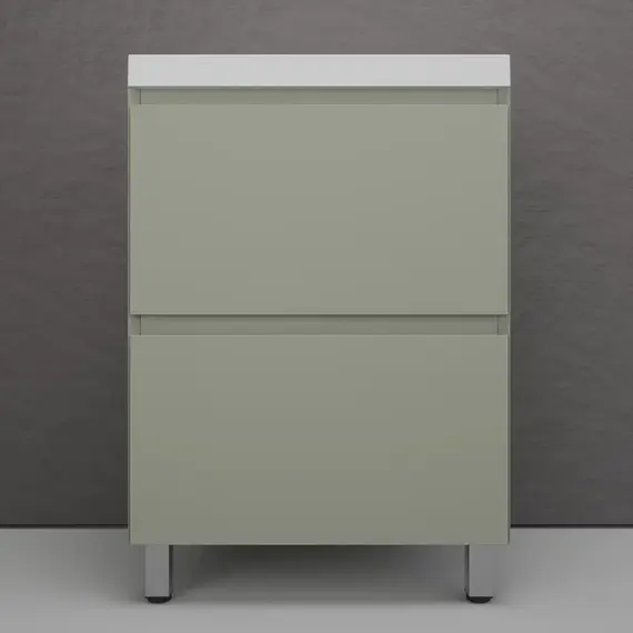 Тумба напольная Style line "Манхэттен 100/80/70/60" ЭМАЛЬ с  раковиной ASTI , 2 ящика ,PLUS ,олива