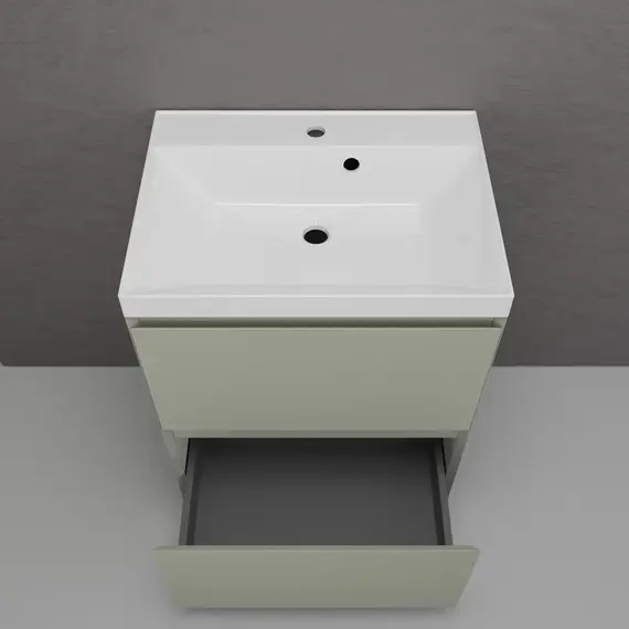 Тумба напольная Style line "Манхэттен 100/80/70/60" ЭМАЛЬ с  раковиной ASTI , 2 ящика ,PLUS ,олива