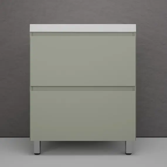 Тумба напольная Style line "Манхэттен 100/80/70/60" ЭМАЛЬ с  раковиной ASTI , 2 ящика ,PLUS ,олива