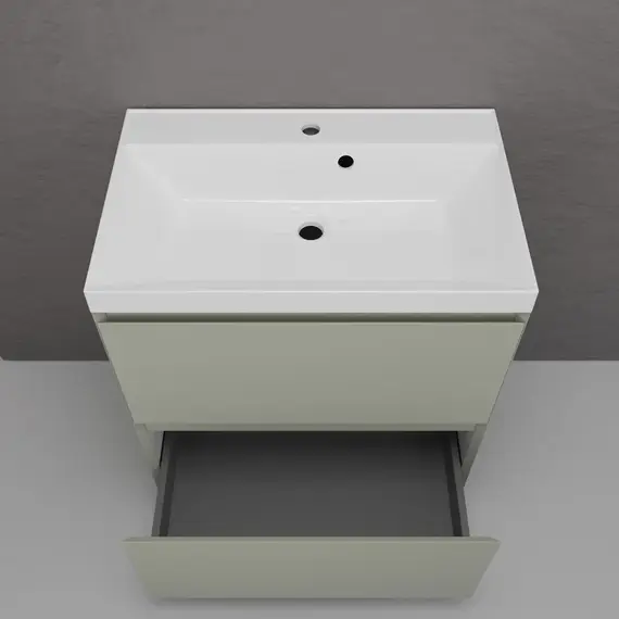 Тумба напольная Style line "Манхэттен 100/80/70/60" ЭМАЛЬ с  раковиной ASTI , 2 ящика ,PLUS ,олива