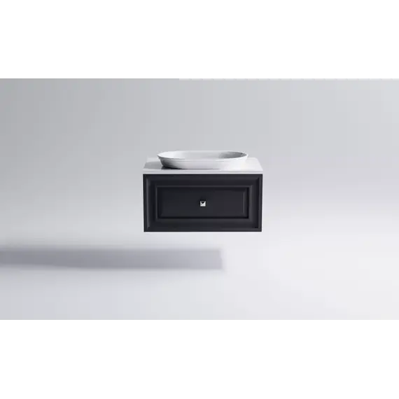 Тумба подвесная с раковиной на столешнице Astra-Form  Шарм с 1 ящ. с вырезом ,темно-серый матовый