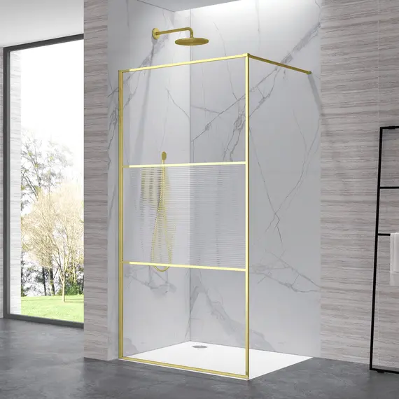 Душевая перегородка RGW WA-09Gb ребристое/золото