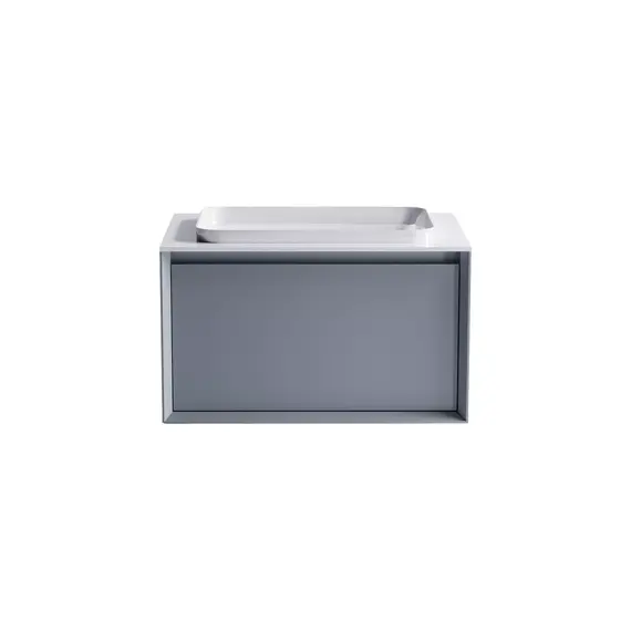 Тумба подвесная с раковиной на столешнице Astra-Form Фрейм с 1 ящ. серо-голубой матовый