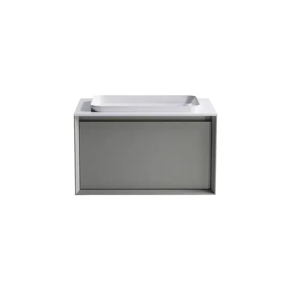 Тумба подвесная с раковиной на столешнице Astra-Form Фрейм с 1 ящ. серо-бежевый матовый