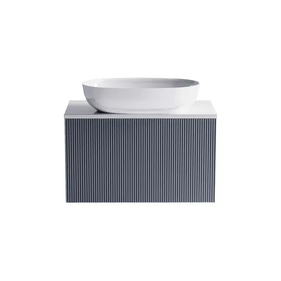 Тумба подвесная с раковиной на столешнице Astra-Form М-40 Slim с 1 ящиком серо-голубой матовый