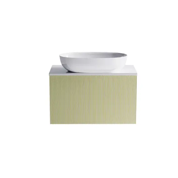 Тумба подвесная с раковиной на столешнице Astra-Form М-40 Slim с 1 ящиком бежевый матовый