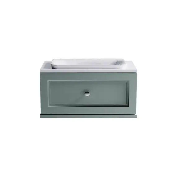 Тумба подвесная с раковиной на столешнице Astra-Form  Классик с 1 ящиком зеленый  матовый
