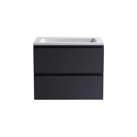 Тумба подвесная с раковиной Astra-Form Альфа 70/90 с 2 ящиками темно-серый матовый