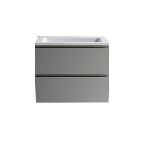 Тумба подвесная с раковиной  Astra-Form Альфа 70/90 с 2 ящиками серо-бежевый матовый