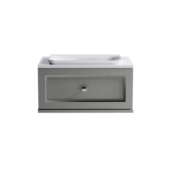 Тумба подвесная с раковиной на столешнице Astra-Form  Классик с 1 ящиком серо-бежевый  матовый