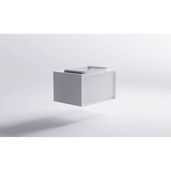 Тумба подвесная с раковиной на столешнице Astra-Form Фрейм с 1 ящ. белый матовый
