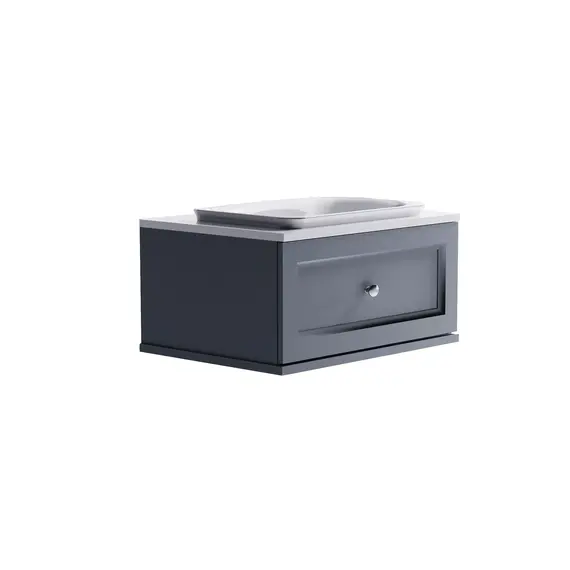 Тумба подвесная с раковиной на столешнице Astra-Form  Классик с 1 ящиком серо-голубой  матовый