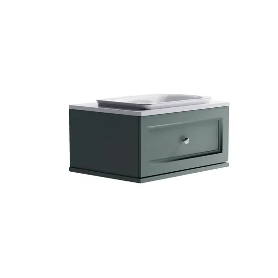 Тумба подвесная с раковиной на столешнице Astra-Form  Классик с 1 ящиком зеленый  матовый