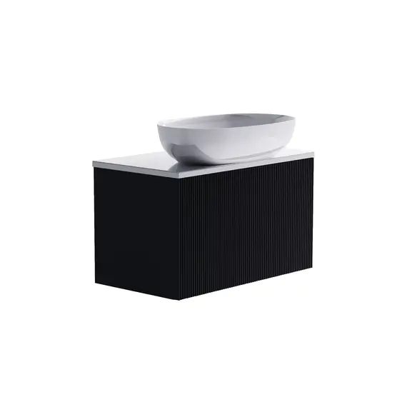 Тумба подвесная с раковиной на столешнице Astra-Form  М-40 Slim с 1 ящиком темно-серый матовый