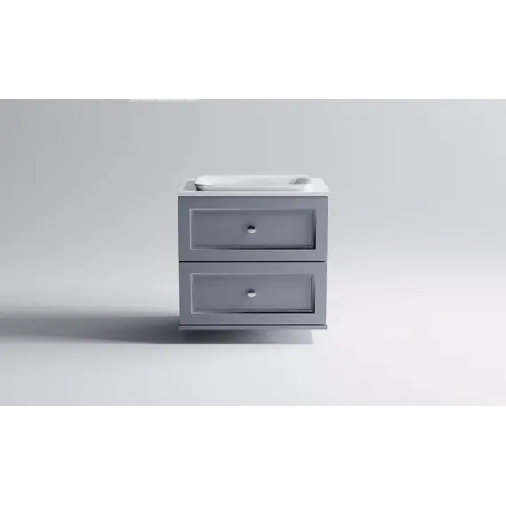 Тумба подвесная с раковиной на столешнице Astra-Form  Классик с 2 ящиками серо-голубой матовый