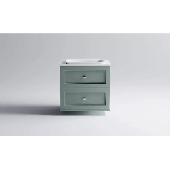 Тумба подвесная с раковиной на столешнице Astra-Form  Классик с 2 ящиками зеленый матовый