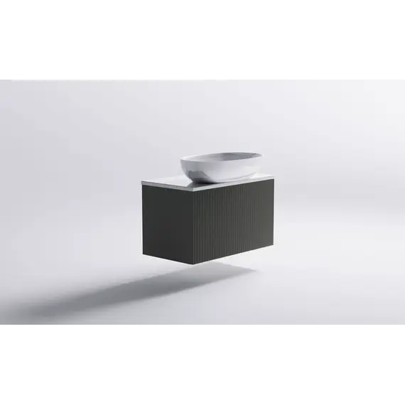 Тумба подвесная с раковиной на столешнице Astra-Form М-40 Slim с 1 ящиком серо-бежевый  матовый