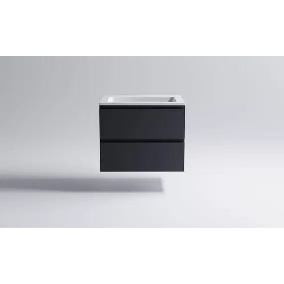 Тумба подвесная с раковиной Astra-Form Альфа 70/90 с 2 ящиками темно-серый матовый