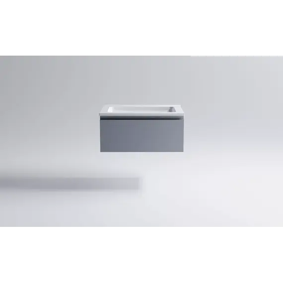 Тумба подвесная с раковиной  Astra-Form  Альфа 70/90 с 1 ящиком серо-голубой матовый