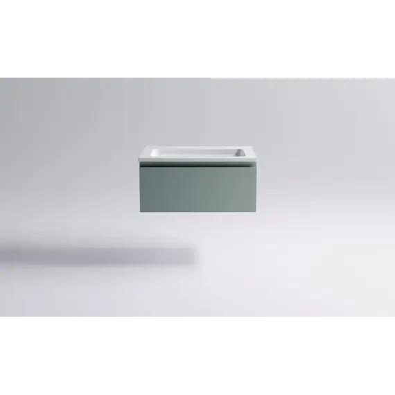 Тумба подвесная с раковиной  Astra-Form  Альфа 70/90 с 1 ящиком зеленый матовый