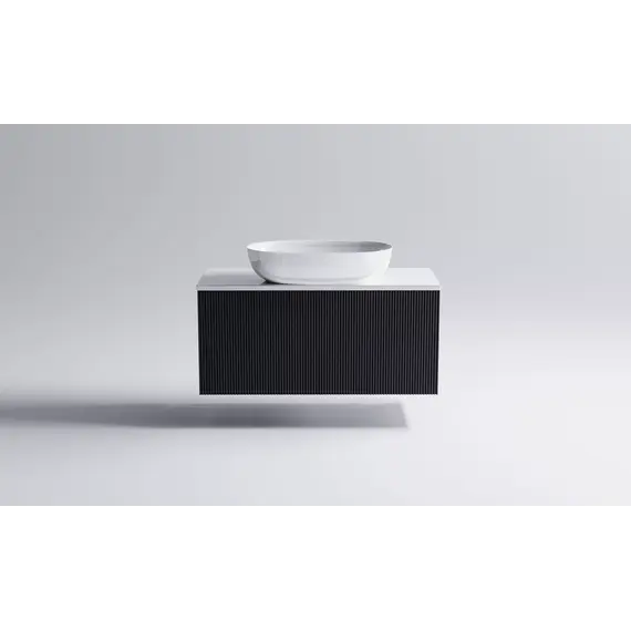 Тумба подвесная с раковиной на столешнице Astra-Form  М-40 Slim с 1 ящиком темно-серый матовый