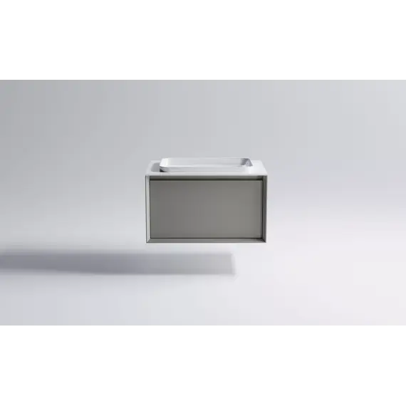 Тумба подвесная с раковиной на столешнице Astra-Form Фрейм с 1 ящ. серо-бежевый матовый