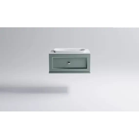 Тумба подвесная с раковиной на столешнице Astra-Form  Классик с 1 ящиком зеленый  матовый